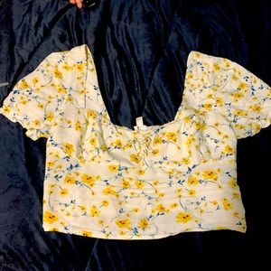 Floral cottage code corset top